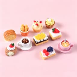 1:12 Scale Dollhouse Miniature Food 10Pcs Resin Breakfast Bread Cake Coffee Accessories