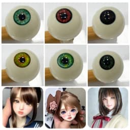 1pair 20mm Acrylic Fake Eyes Eyeballs with 3 Dimensional Fitting Eye 10 Styles Silicone Doll Simulation Eyeballs