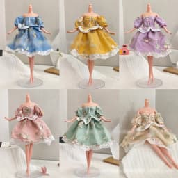 Fashion Doll Dress Clothes 30cm Doll Princess Dress Vintage Lace Group Elegant Dress Set For 1/6 BB FR Doll Toys Accessories