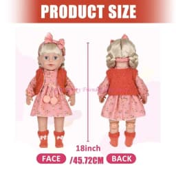 18Inch Girl Doll DressingUp Outfit Set Polyester Fabric Doll Outfits with Hairband Dress for Children Roleplay Game Toy