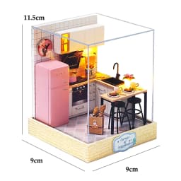 Zuuton Magic DIY Wooden Miniature Dollhouse Kit with LED Light 3D Puzzle Bookshelf Decor Creative Festival Gift for Book Lovers