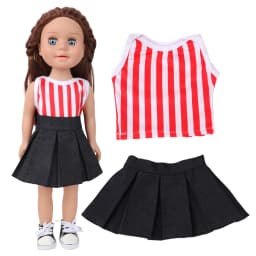 18 Inch American Doll Clothes Mix & Match Outfits, Rainbow Dress, Hoodie Jacket & Casual Tops for 43cm Reborn Baby Girl Dolls