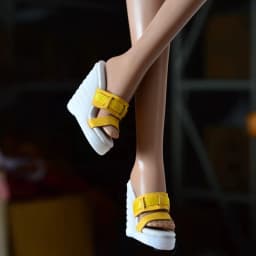 Doll Shoes Parts 1/6 Supermodel Doll Simple Fashion Leather Wedge Heels High Heels For Royalty FR2 Nu.face Babi Xianxian