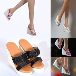 Doll Shoes Parts 1/6 Supermodel Doll Simple Fashion Leather Wedge Heels High Heels For Royalty FR2 Nu.face Babi Xianxian