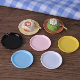 10pcs Mini Plates Dollhouse Small Dishes Model Creative Tableware Desktop DIY Simulation Resin Miniature Decoration Accessories
