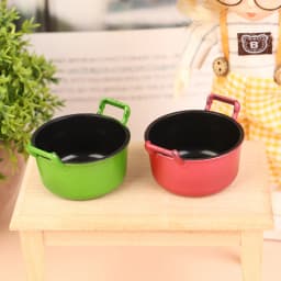 **1/12 Dollhouse Simulation Soup Pot Model Dollhouse Miniature Kitchen Cooking Pot Saucepan Decoration Dolls House Accessories