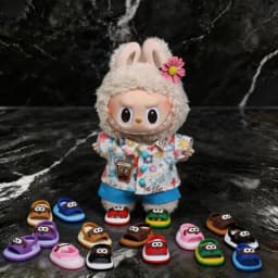 Suitable for Labubu Shoes Beach Slippers 15/17cm Plush Doll Universal Accessories Plastic Sandals Gifts DIY Children's Toys