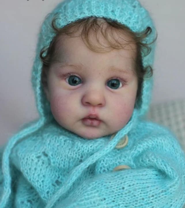 NPK 17inch Reborn Baby Doll Kit Mikki - Unfinished Unpainted Unassembled Doll Parts with Fresh Color Cloth Body for Artists