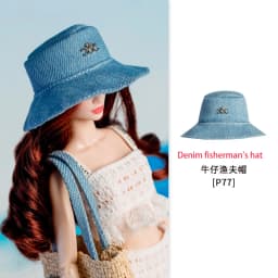 1/6 Xianxian Supermodel Doll Toys Hats Parts Fashion Dress-up Holiday-style Sun Hat Black Top Hat Retro Straw Hat For 30cm Dolls