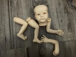 NPK 18'' Unfinished Unpaited DIY Parts Reborn Ayla Handmade High Quality Fresh Color Newborn Size with Cloth Body and Eye