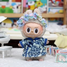 Labubu 17cm Doll Cheongsam Set, Chinese Classical Accessories, Necklace, Hairpin Gift Box, Ancient Style Dress Dressing