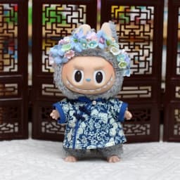 Labubu 17cm Doll Cheongsam Set, Chinese Classical Accessories, Necklace, Hairpin Gift Box, Ancient Style Dress Dressing