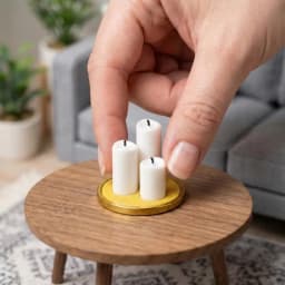 4Pcs Home Ornament 1:12 Dollhouse Mini White Candle Miniature Tray Set Playhouse Toys Christmas Scene Decoration
