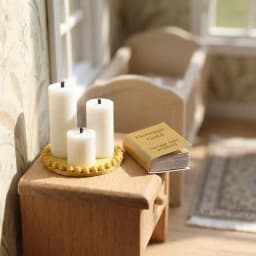 4Pcs Home Ornament 1:12 Dollhouse Mini White Candle Miniature Tray Set Playhouse Toys Christmas Scene Decoration