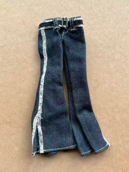 1/6 Scale Slim Monster Doll Jeans Pants Tshirt Dressing Parts Decors Compatible with Slim Doll Body for Collectible Figures