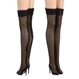 Doll Shoes Parts 1/6 Supermodel Doll Fashion Sexy Fishnet Boots Long/Short High Heels Fish Mouth Boots For FR2 Nu.face Xianxian
