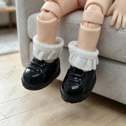 For Obitsu 11 Doll Cute Plastic Black Shoes Socks For YMY2.0 1/12 BJD P11 GSC Doll Dress Up Accessories