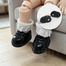 For Obitsu 11 Doll Cute Plastic Black Shoes Socks For YMY2.0 1/12 BJD P11 GSC Doll Dress Up Accessories