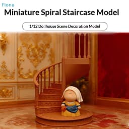 ✔1/12 Scale Miniature Spiral Staircase Model,Dollhouse Scene Deco,Prop for Photography,Dollhouse Furniture Accessory