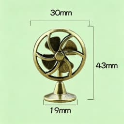 Miniature 1:12 Scale Dollhouse Electric Fan Retro Vintage Doll Fan Furniture Living Scene Iron Frame Mini Fan Model DIY
