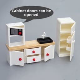 New Mini Refrigerators Cabinets Furniture Multistyles Wood&Plastic Cottage Dollhouse Kitchen Refrigerator Home Simulation Decor