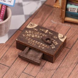 New Sale Dollhouse Miniature Retro Mini Wooden Ouija Board With Drawer Spirit Board Micro Landscape Scene Ornament Desktop Decor