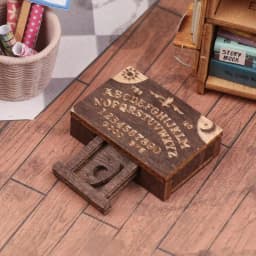 New Sale Dollhouse Miniature Retro Mini Wooden Ouija Board With Drawer Spirit Board Micro Landscape Scene Ornament Desktop Decor