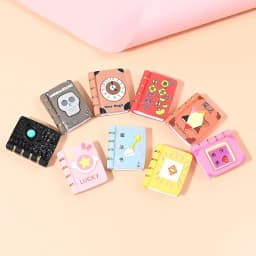 9Pcs Resin Magic Book Charms DIY Craft & Dollhouse Decor