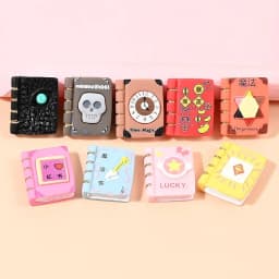 9Pcs Resin Magic Book Charms DIY Craft & Dollhouse Decor