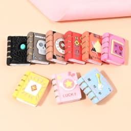 9Pcs Resin Magic Book Charms DIY Craft & Dollhouse Decor