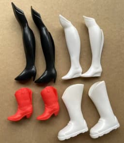 Original 1/6 Doll Long Boots White Black Red Silver Blue Colorful Doll Shoes DIY Doll Personality Decors