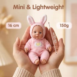 NPK 6inch Reborn Meadow Soft Flexible Elastic Palm Handy Doll Mini Full Solid Platinum Silicone Soft Touch with 3D Painted