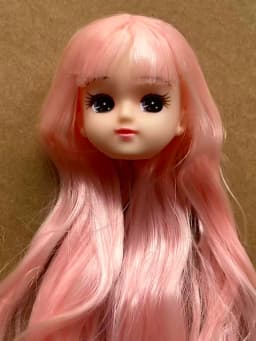 Jenny Licca 1/6 Doll Heads Colorful Long Hair Female Doll Heads DIY Doll Dressing Figures Gifts Toys