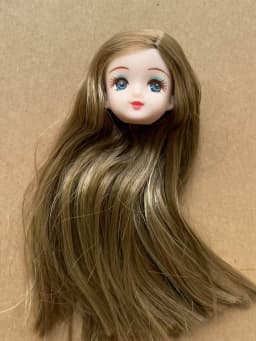 Jenny Licca 1/6 Doll Heads Colorful Long Hair Female Doll Heads DIY Doll Dressing Figures Gifts Toys