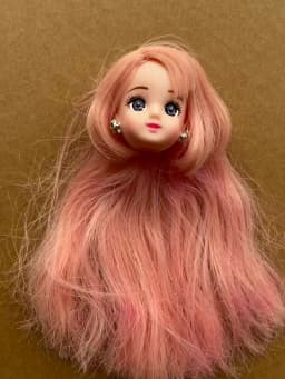 Jenny Licca 1/6 Doll Heads Colorful Long Hair Female Doll Heads DIY Doll Dressing Figures Gifts Toys