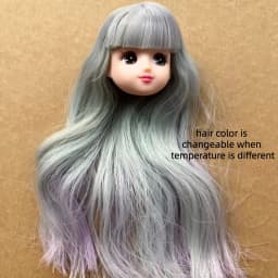 Jenny Licca 1/6 Doll Heads Colorful Long Hair Female Doll Heads DIY Doll Dressing Figures Gifts Toys