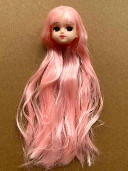 Jenny Licca 1/6 Doll Heads Colorful Long Hair Female Doll Heads DIY Doll Dressing Figures Gifts Toys