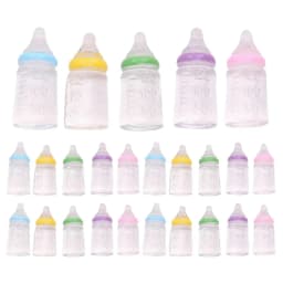 10Pcs 10*22mm Mini Milk Bottles, DIY Keychain Pendant & Dollhouse Accessories