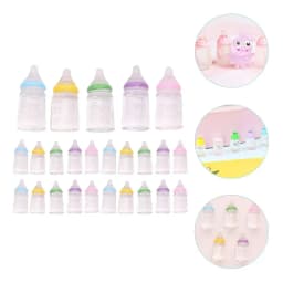 10Pcs 10*22mm Mini Milk Bottles, DIY Keychain Pendant & Dollhouse Accessories