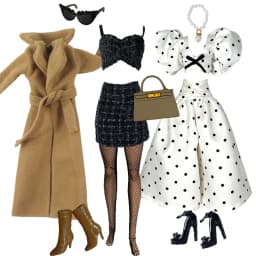 1/6 Scale Doll Clothes Fashion High Quality Dress Up Wool Coat Dress Tops Pants Set For 30cm Xianxian Supermodel Xinyi Doll Toy