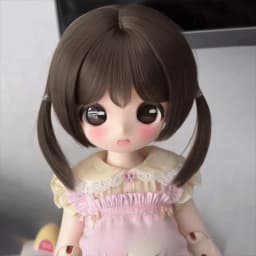 Dark Brown Bangs BJD Doll Bob Wig Straight Short Hair Cute Mushroom Bob Cut Synthetic Hair Wig Replacement Wig Doll Makeover