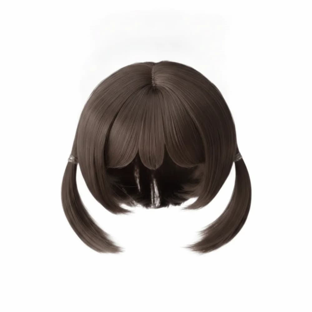 Dark Brown Bangs BJD Doll Bob Wig Straight Short Hair Cute Mushroom Bob Cut Synthetic Hair Wig Replacement Wig Doll Makeover
