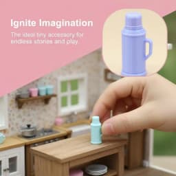 1Pcs Mini Pastel Thermos Models Cute Design Sturdy Plastic For Dollhouse Sand Table Decor Photography Props
