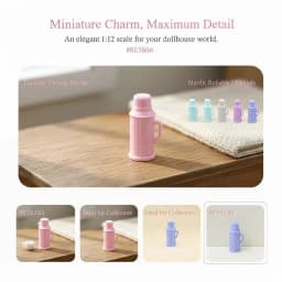 1Pcs Mini Pastel Thermos Models Cute Design Sturdy Plastic For Dollhouse Sand Table Decor Photography Props