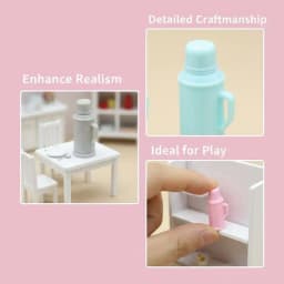 1Pcs Mini Pastel Thermos Models Cute Design Sturdy Plastic For Dollhouse Sand Table Decor Photography Props