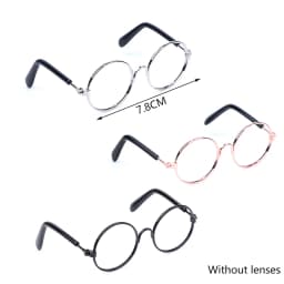 DIY Doll Dressing Accessories High Quality 20cm Dolls Glasses 3 Color Round Frame Lensless Eyewear Toy Miniature Eyeglasses