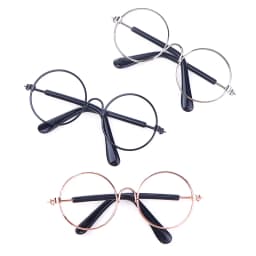 DIY Doll Dressing Accessories High Quality 20cm Dolls Glasses 3 Color Round Frame Lensless Eyewear Toy Miniature Eyeglasses