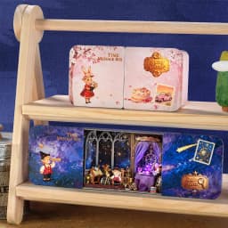 DIY Time Message Box Miniature Dollhouse Kit with LED Light Wooden Assembled Model Handmade Craft Puzzle Toy for Birthday Gifts