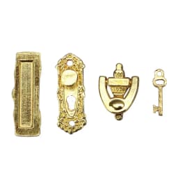 Trendy Miniature 1:12 Dollhouse Metal Door Knocker DIY Shooting Props Gift House Furniture Accessories Children
