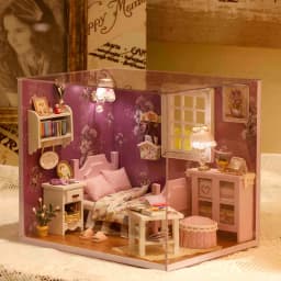 Mini Doll House 3D Puzzle Assembly Model Building Kit Creative Room Bedroom Decoration With Furniture Wooden Craft Birthday Gift